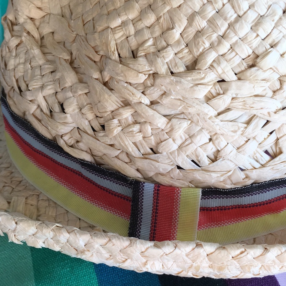 😍HOST PICK😍 D&Y CLASSIC STRAW FEDORA HAT WITH STRIPED RIBBON ACCENT☀️ - Picture 3 of 7
